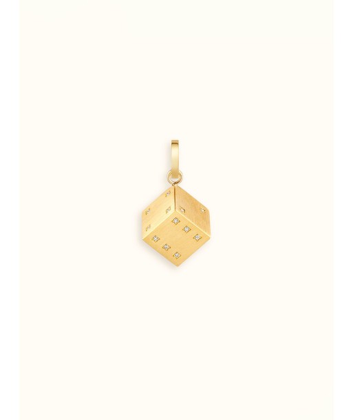 PENDENTIF DADO OR JAUNE ET DIAMANTS 13 MM 2023