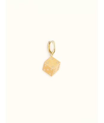 PENDENTIF DADO OR JAUNE ET DIAMANTS 11 MM Livraison rapide