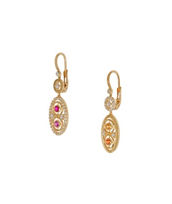 BOUCLES D'OREILLES MILAN SAPHIRS ET RUBIS solde