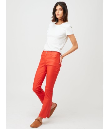 PANTALON DEAN CUIR PLONGÉ ROUGE pas cher 