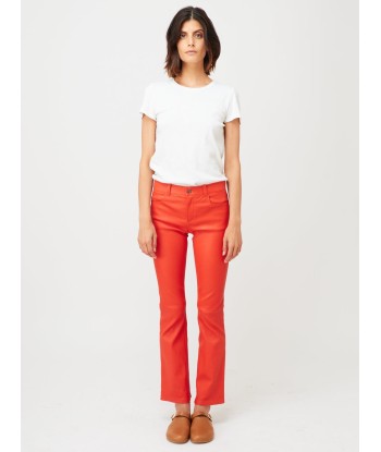 PANTALON DEAN CUIR PLONGÉ ROUGE pas cher 