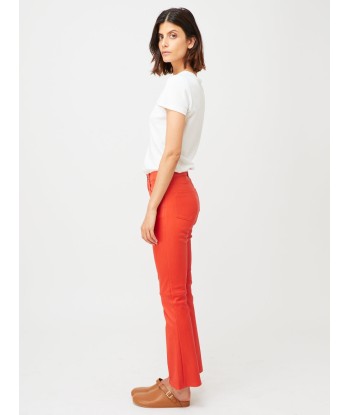 PANTALON DEAN CUIR PLONGÉ ROUGE pas cher 