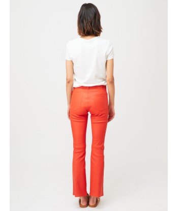 PANTALON DEAN CUIR PLONGÉ ROUGE pas cher 