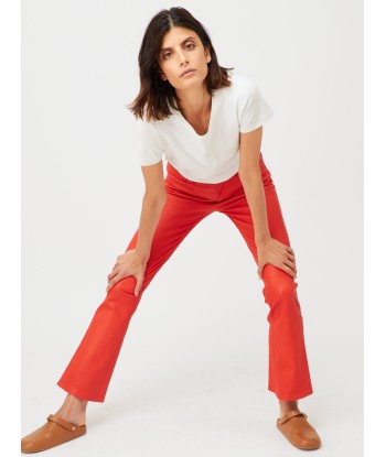 PANTALON DEAN CUIR PLONGÉ ROUGE pas cher 